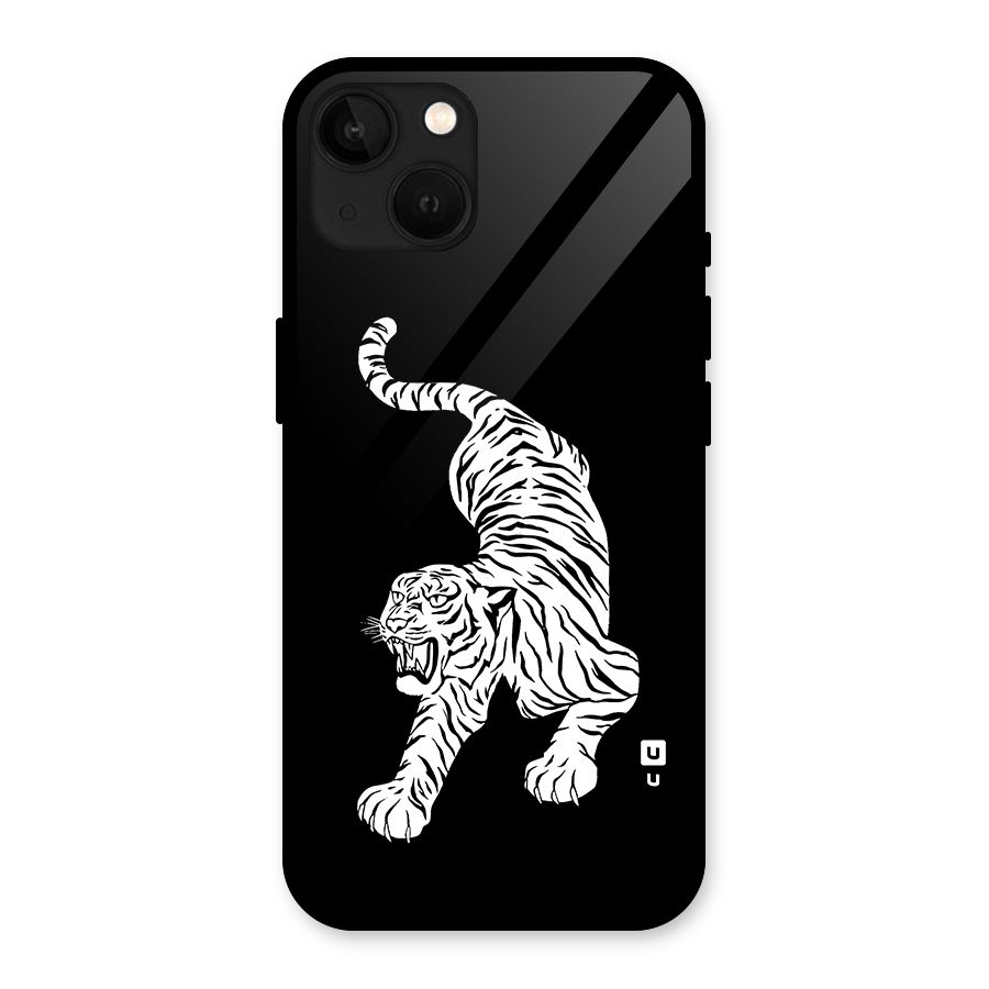 Bengal Tiger Stencil Art Glass Back Case for iPhone 13