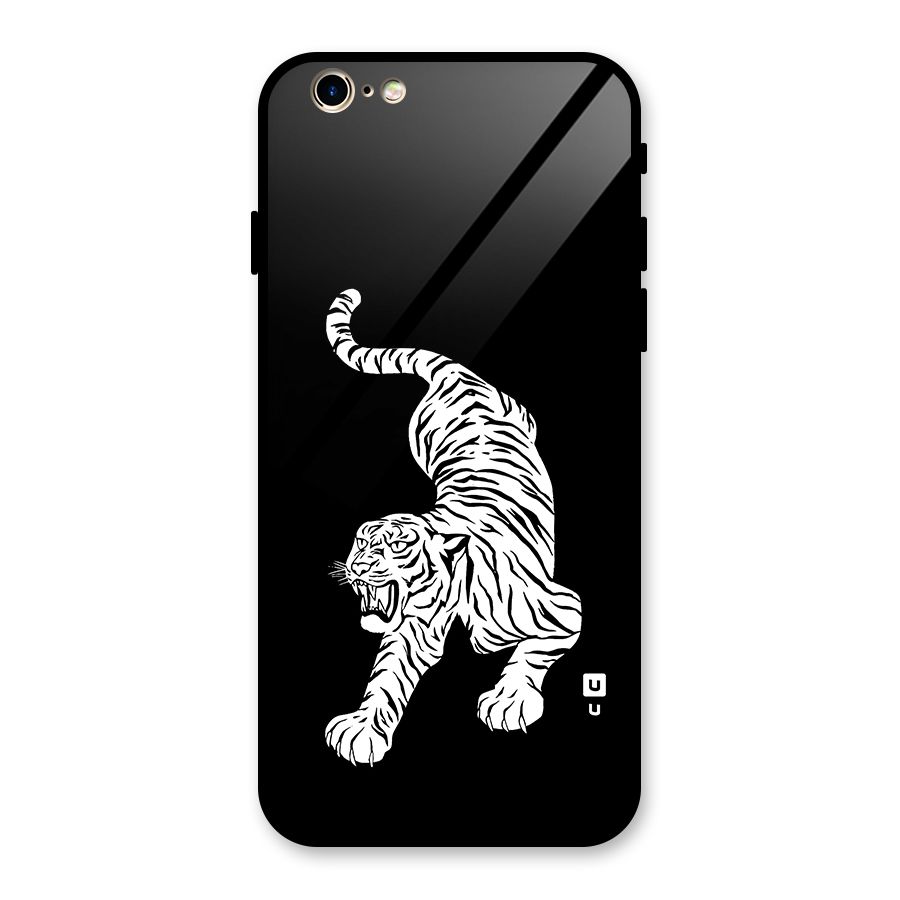 Bengal Tiger Stencil Art Glass Back Case for iPhone 6 6S
