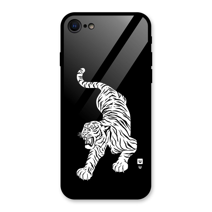 Bengal Tiger Stencil Art Glass Back Case for iPhone 7