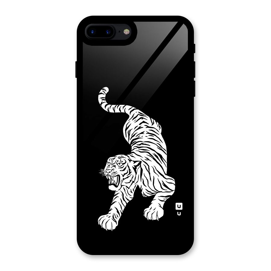 Bengal Tiger Stencil Art Glass Back Case for iPhone 7 Plus