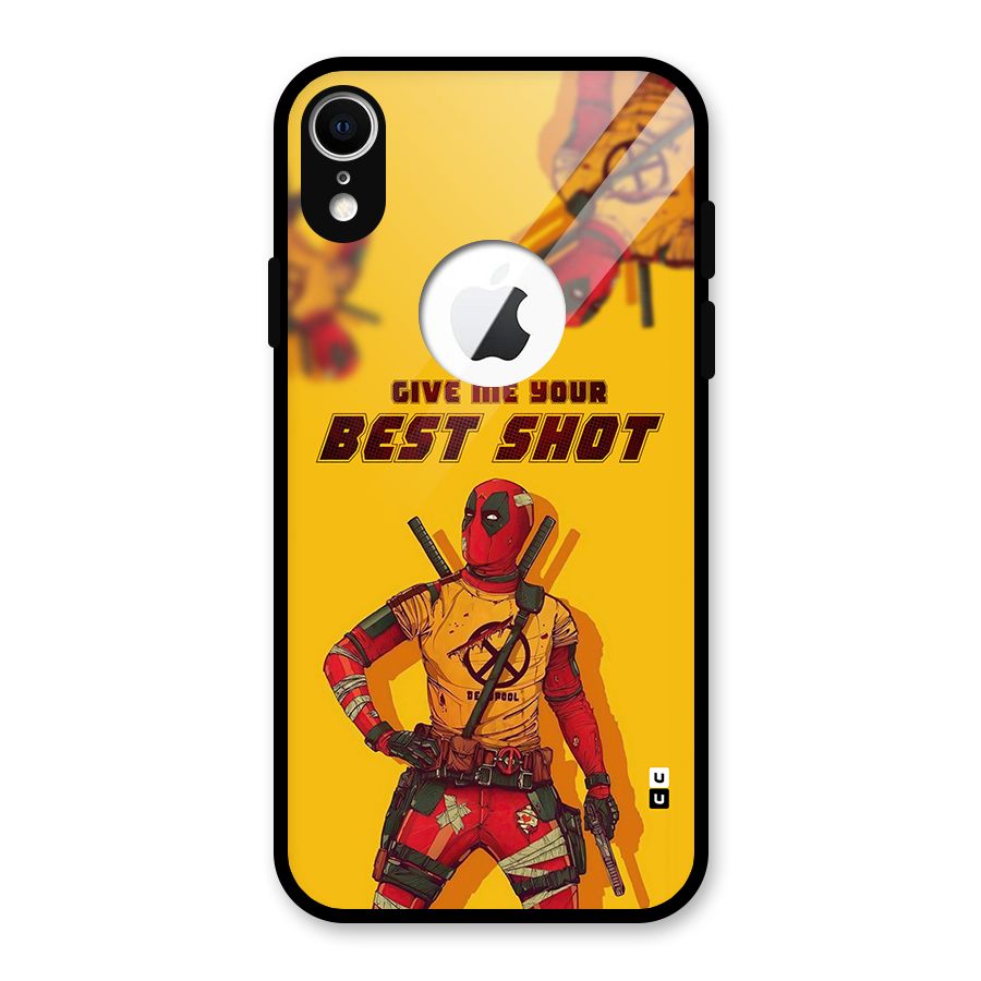 Best Shot Glass Back Case for iPhone XR Logo Cut