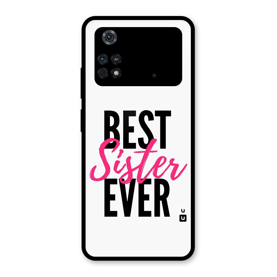Best Sister Ever Glass Back Case for Poco M4 Pro 4G