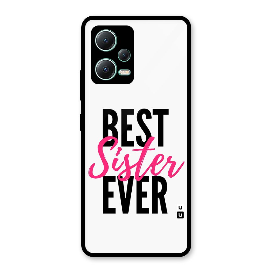Best Sister Ever Glass Back Case for Redmi Note 12 5G
