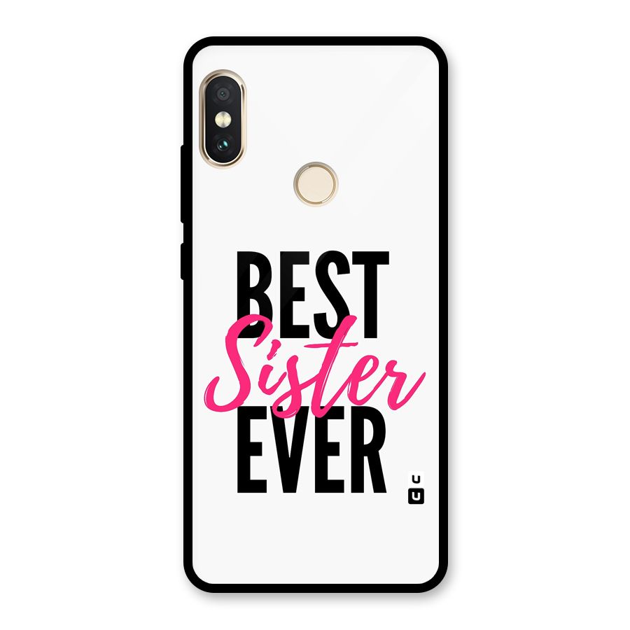 Best Sister Ever Glass Back Case for Redmi Note 5 Pro
