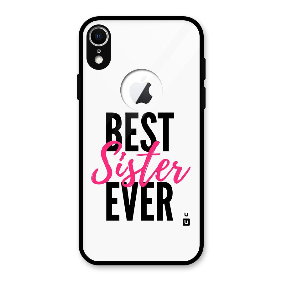 Best Sister Ever Glass Back Case for iPhone XR Logo Cut