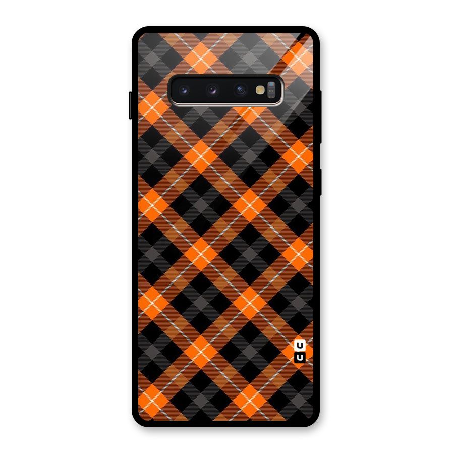 Best Textile Pattern Glass Back Case for Galaxy S10 Plus