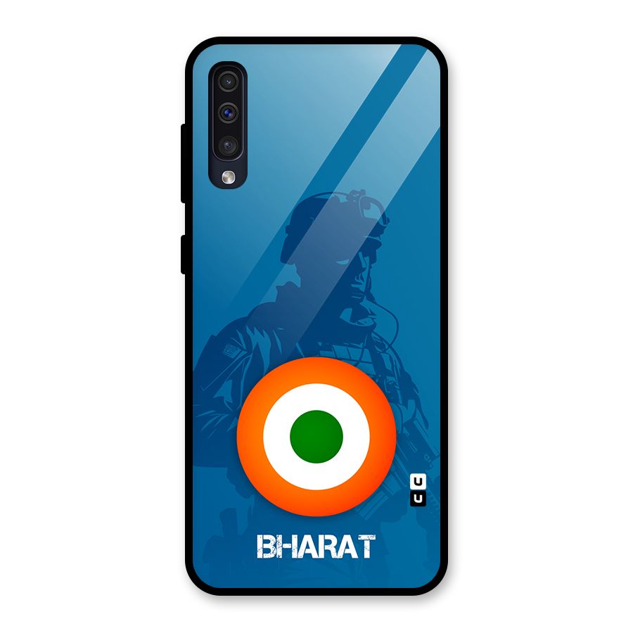 Bharat Commando Glass Back Case for Galaxy A50