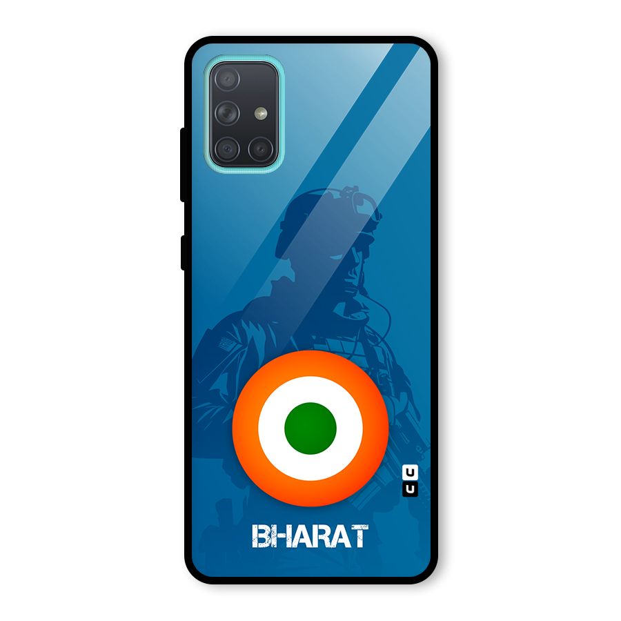 Bharat Commando Glass Back Case for Galaxy A71