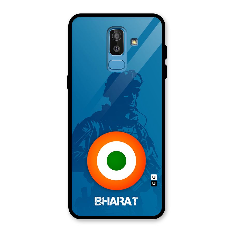Bharat Commando Glass Back Case for Galaxy J8
