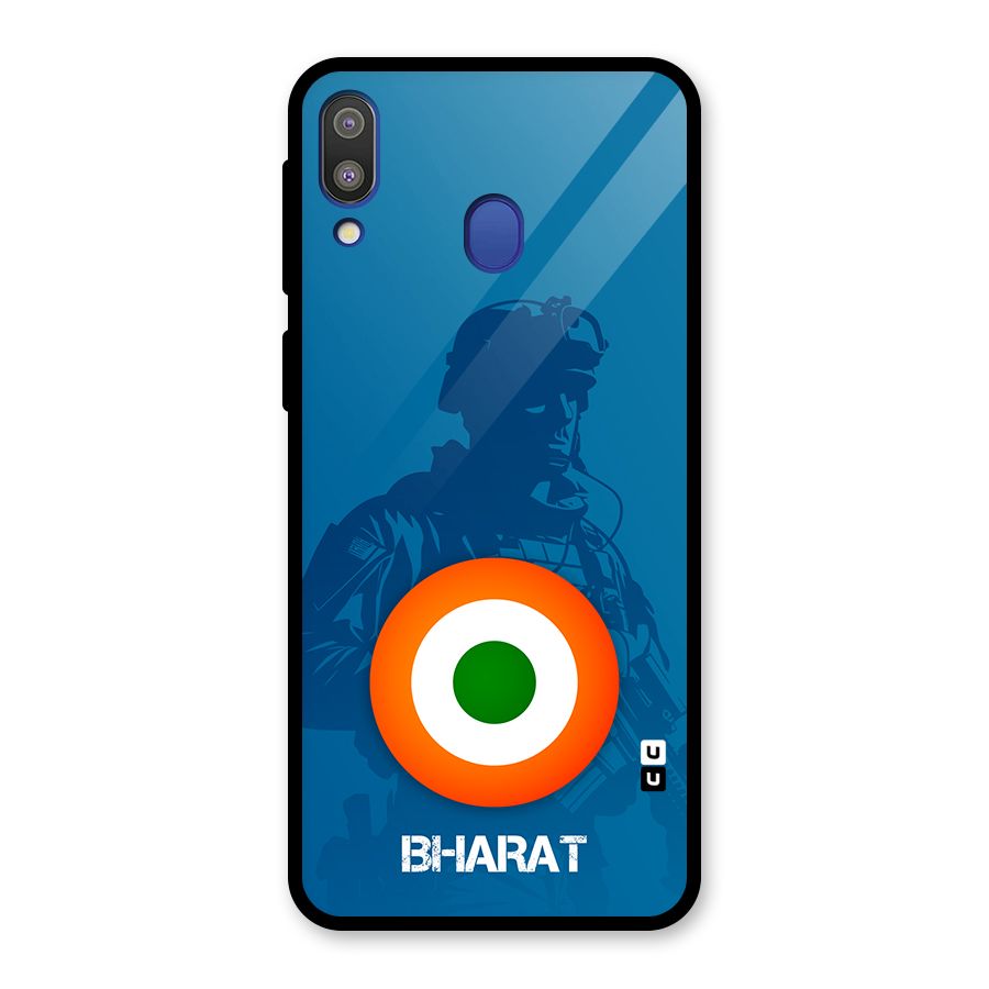 Bharat Commando Glass Back Case for Galaxy M20