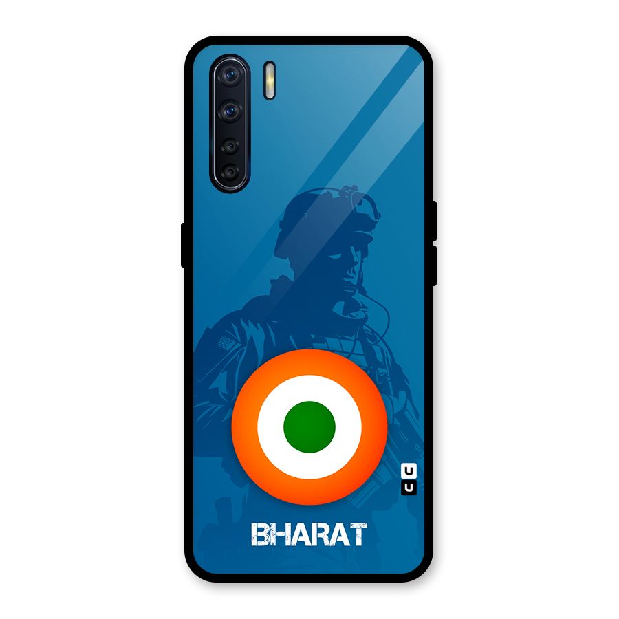 Bharat Commando Glass Back Case for Oppo F15