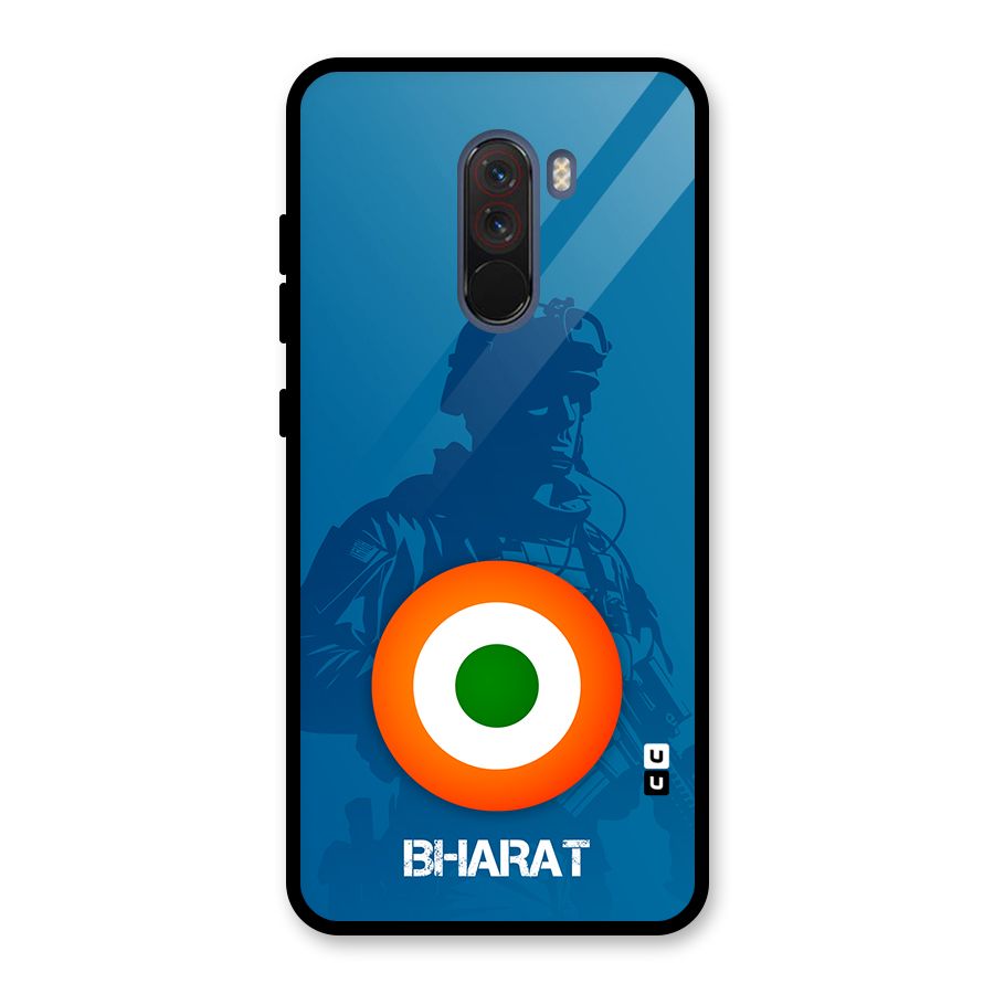 Bharat Commando Glass Back Case for Poco F1