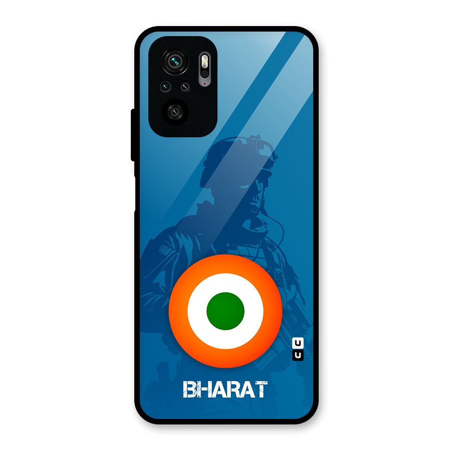 Bharat Commando Glass Back Case for Redmi Note 10S