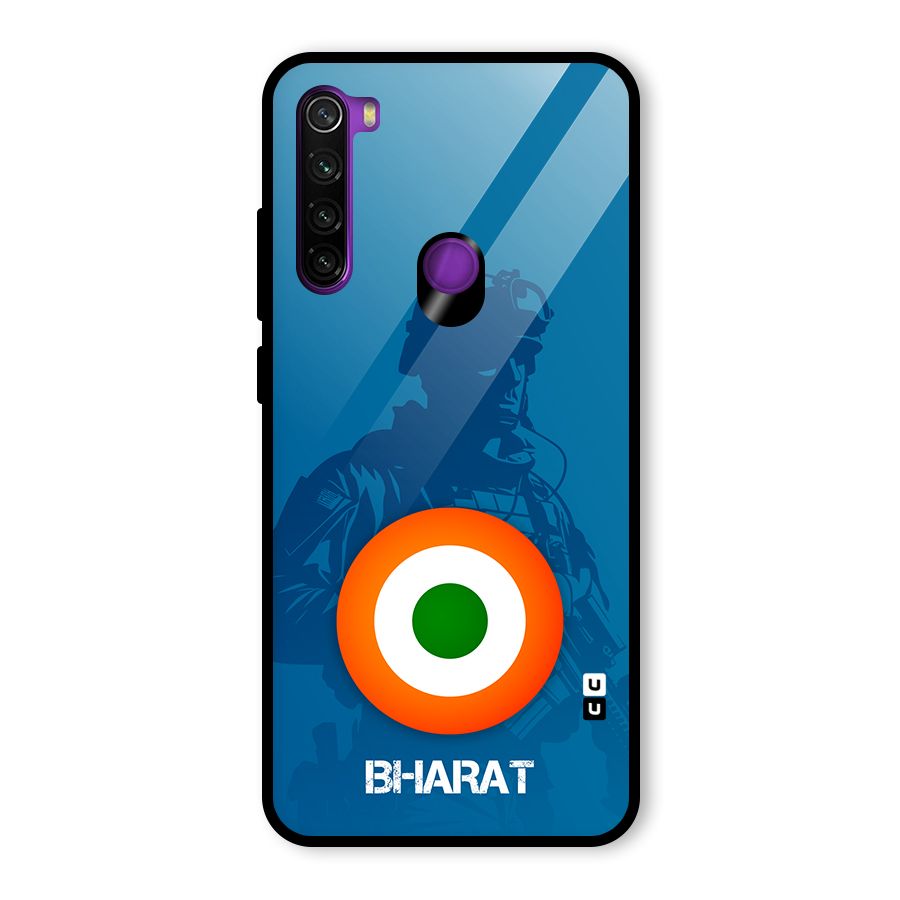 Bharat Commando Glass Back Case for Redmi Note 8