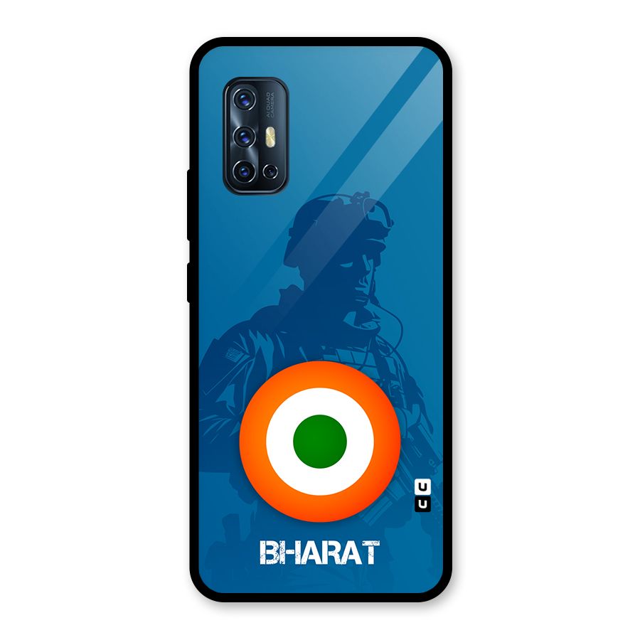 Bharat Commando Glass Back Case for Vivo V17