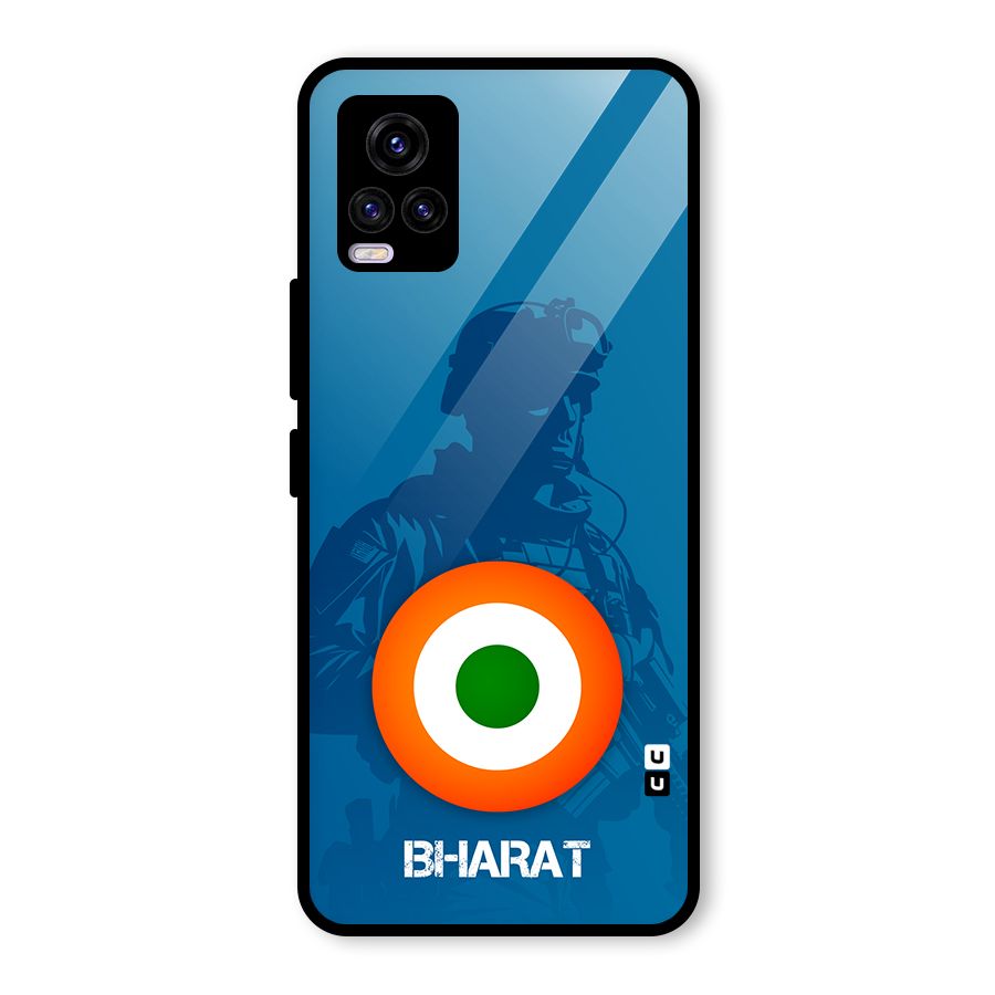 Bharat Commando Glass Back Case for Vivo V20