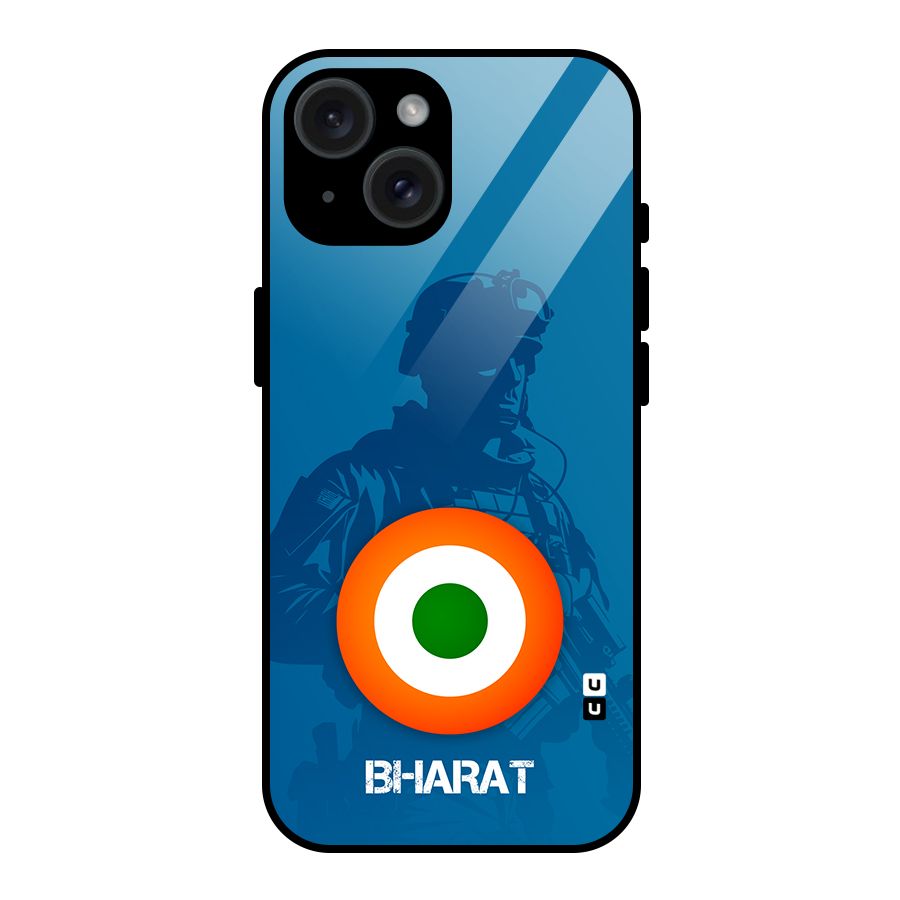 Bharat Commando Glass Back Case for iPhone 15