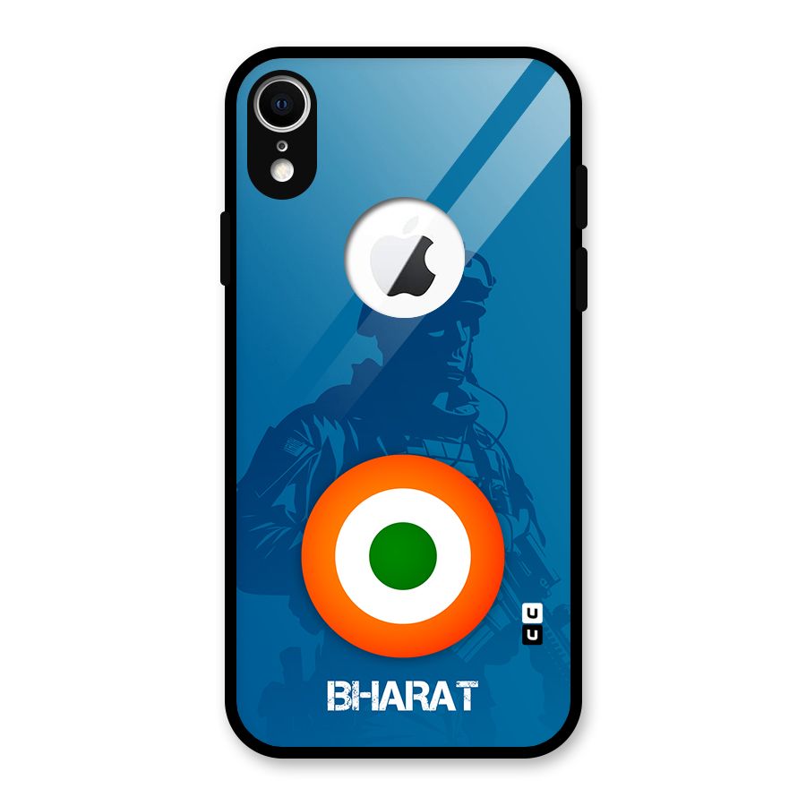 Bharat Commando Glass Back Case for iPhone XR Logo Cut