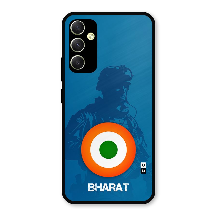 Bharat Commando Metal Back Case for Galaxy A34