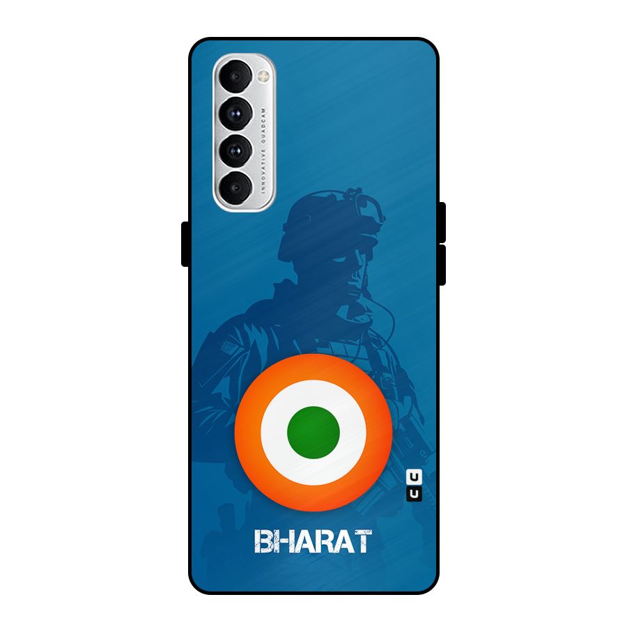 Bharat Commando Metal Back Case for Oppo Reno4 Pro