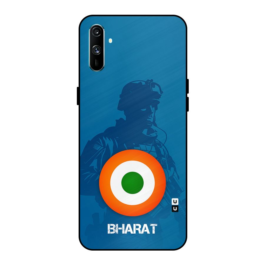 Bharat Commando Metal Back Case for Realme C3