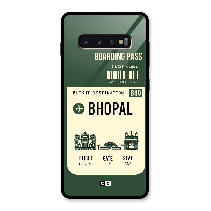 Bhopal Boarding Pass Glass Back Case for Galaxy S10 Plus