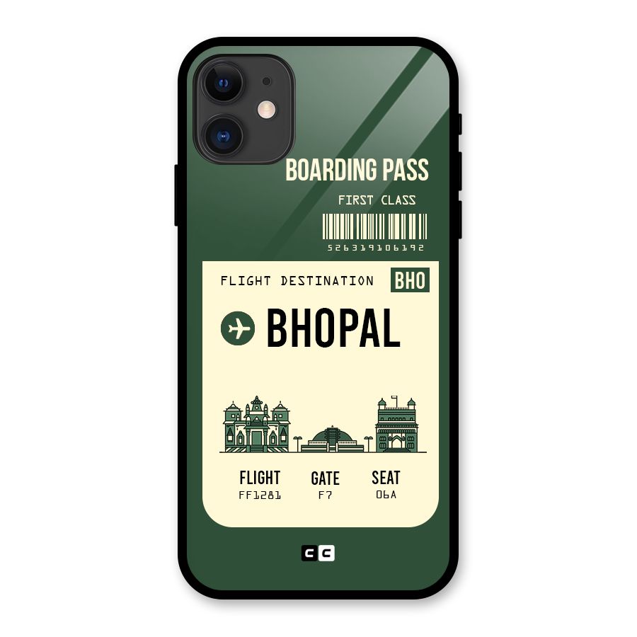 Bhopal Boarding Pass Glass Back Case for iPhone 11