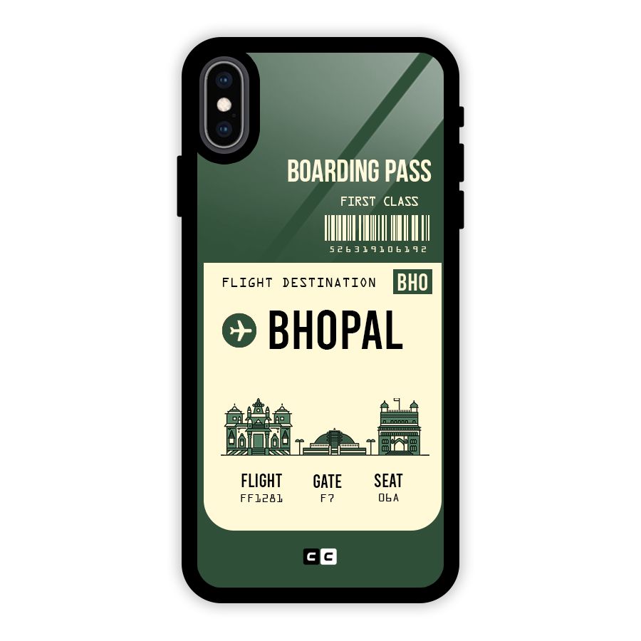 Bhopal Boarding Pass Glass Back Case for iPhone XS Max