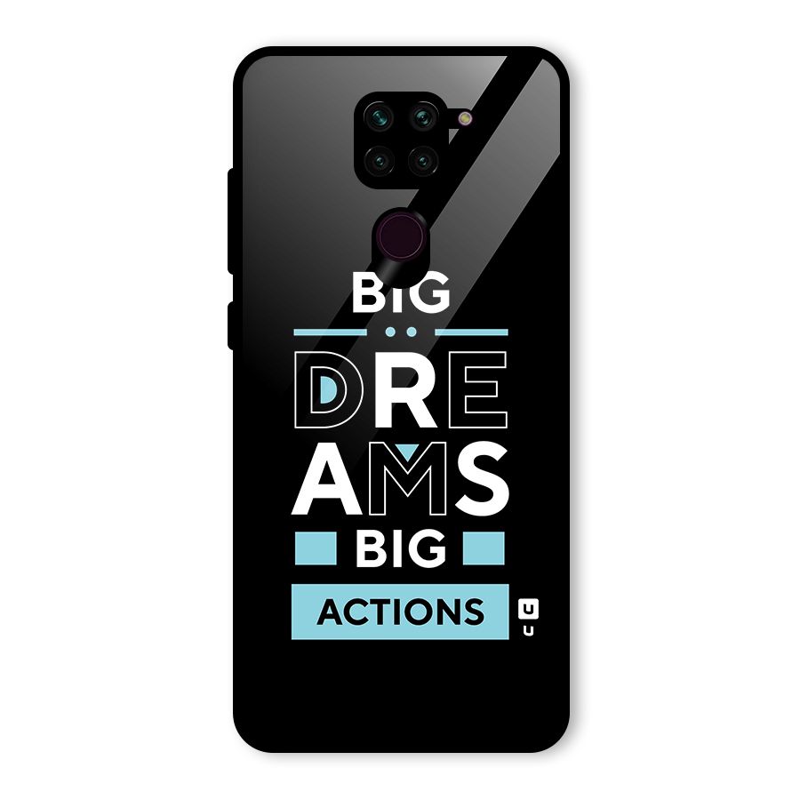 Big Dreams Big Actions Glass Back Case for Redmi Note 9