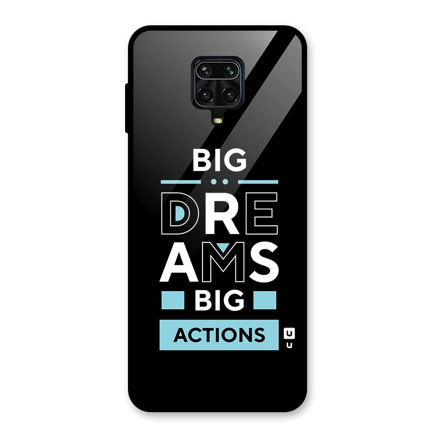 Big Dreams Big Actions Glass Back Case for Redmi Note 9 Pro