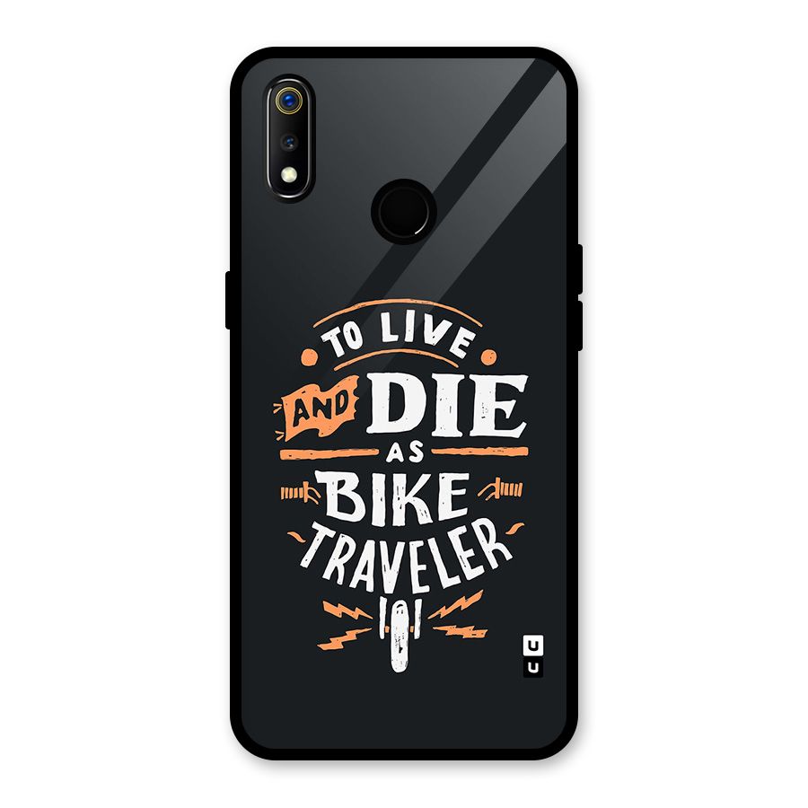 Bike Traveler Glass Back Case for Realme 3i