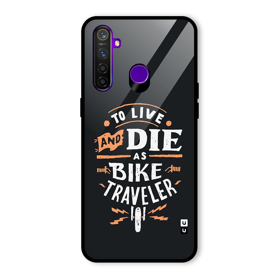 Bike Traveler Glass Back Case for Realme 5 Pro