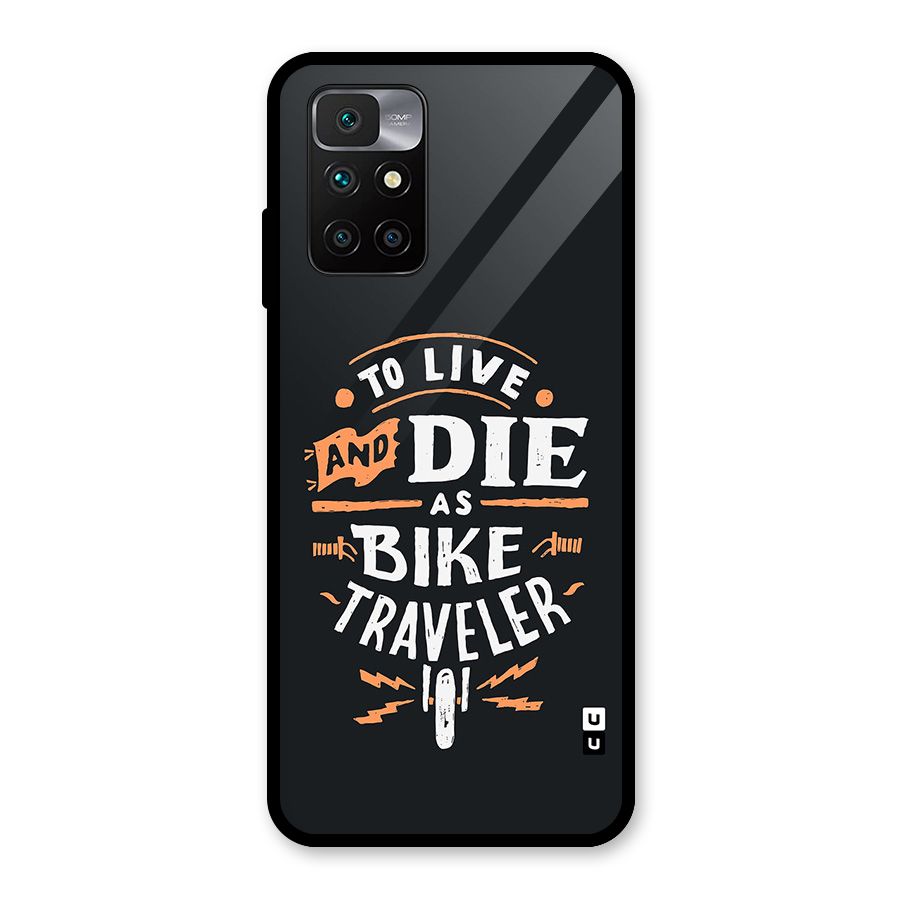 Bike Traveler Glass Back Case for Redmi 10 Prime