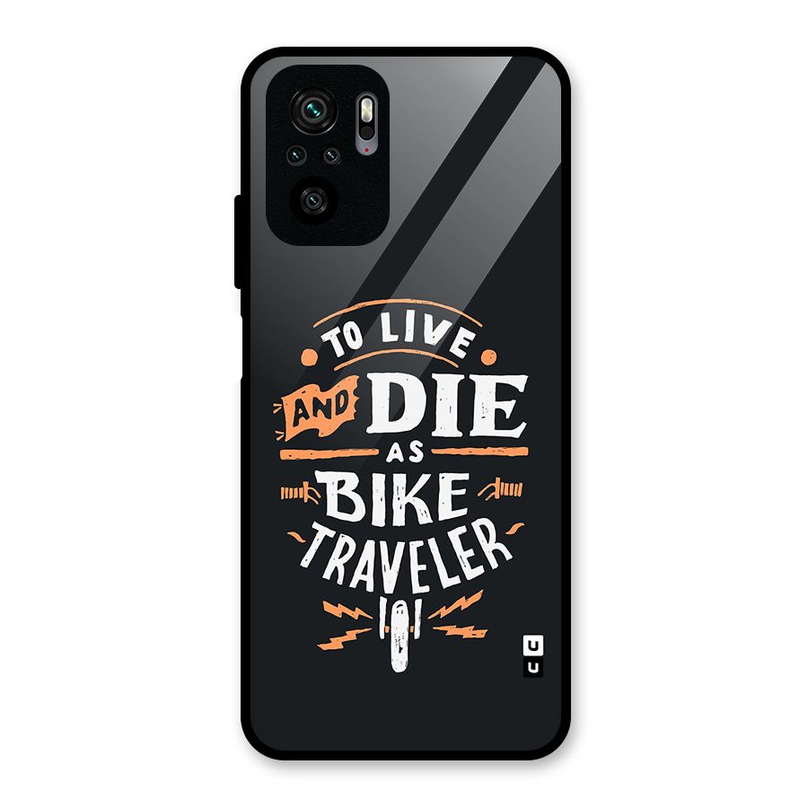 Bike Traveler Glass Back Case for Redmi Note 10S