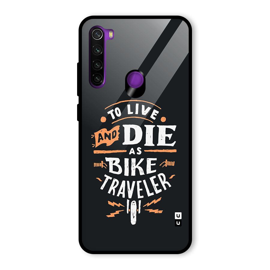 Bike Traveler Glass Back Case for Redmi Note 8