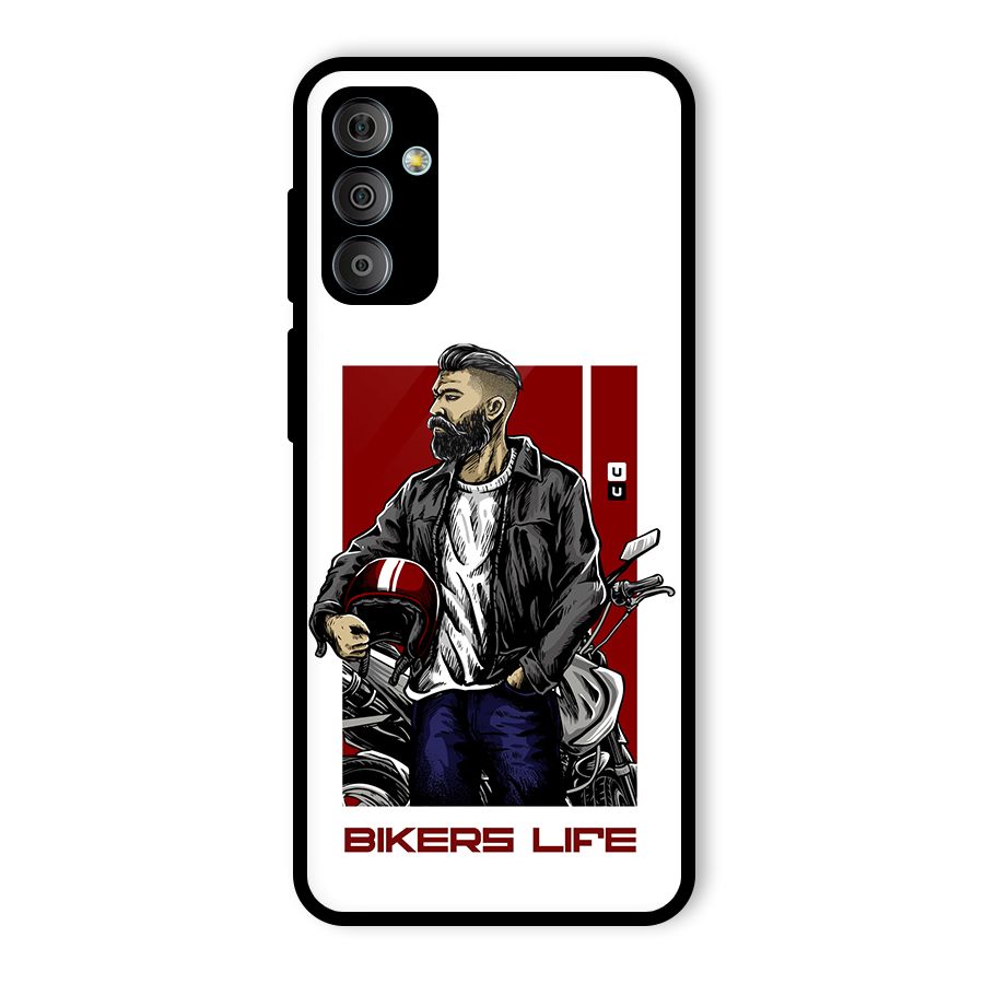 Biker Life Glass Back Case for Galaxy F23