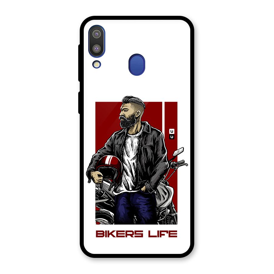 Biker Life Glass Back Case for Galaxy M20