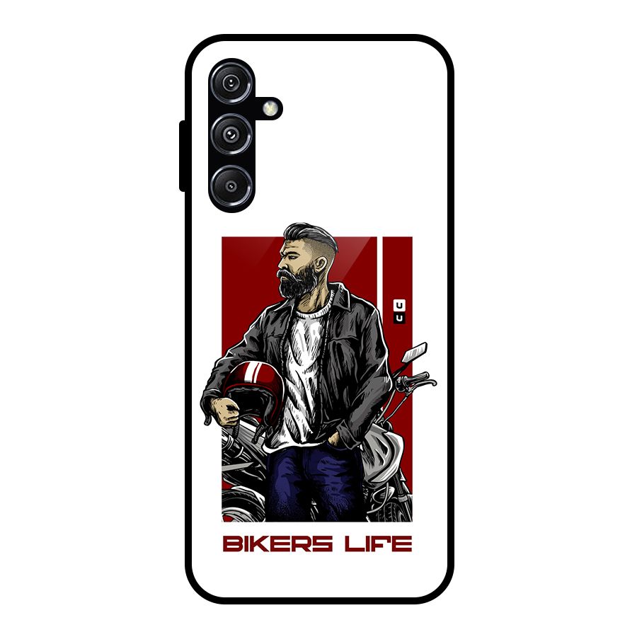 Biker Life Glass Back Case for Galaxy M34 5G