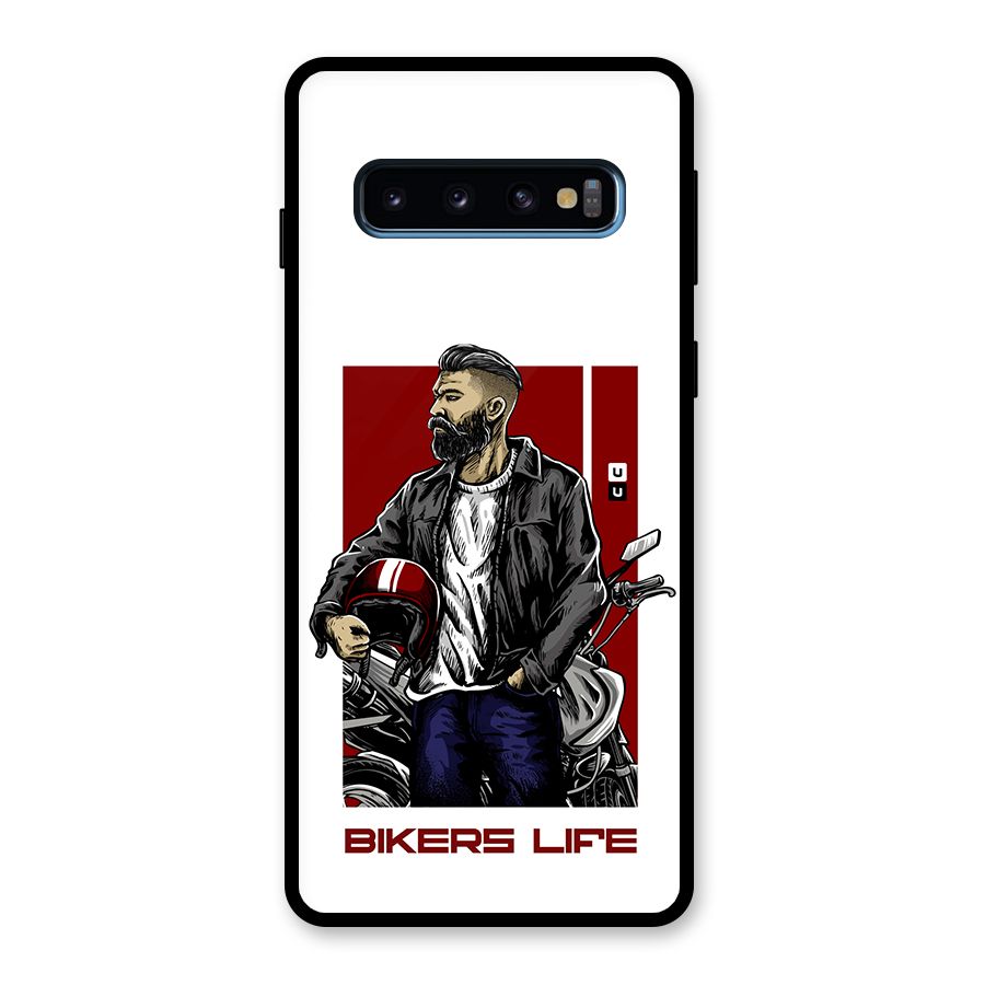 Biker Life Glass Back Case for Galaxy S10