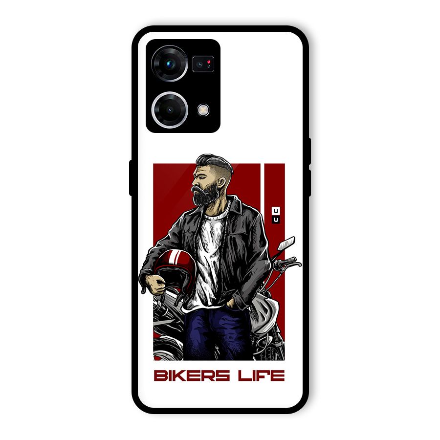 Biker Life Glass Back Case for Oppo F21 Pro 4G