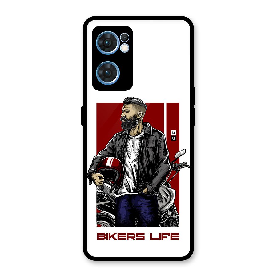Biker Life Glass Back Case for Oppo Reno7 5G