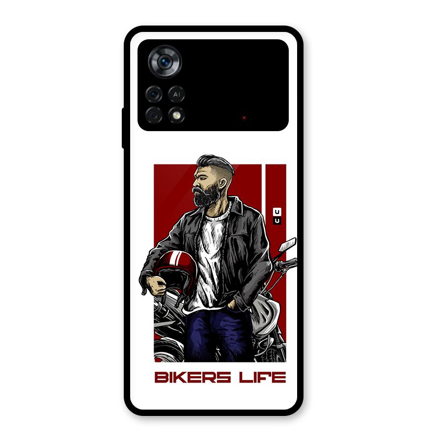 Biker Life Glass Back Case for Poco X4 Pro 5G