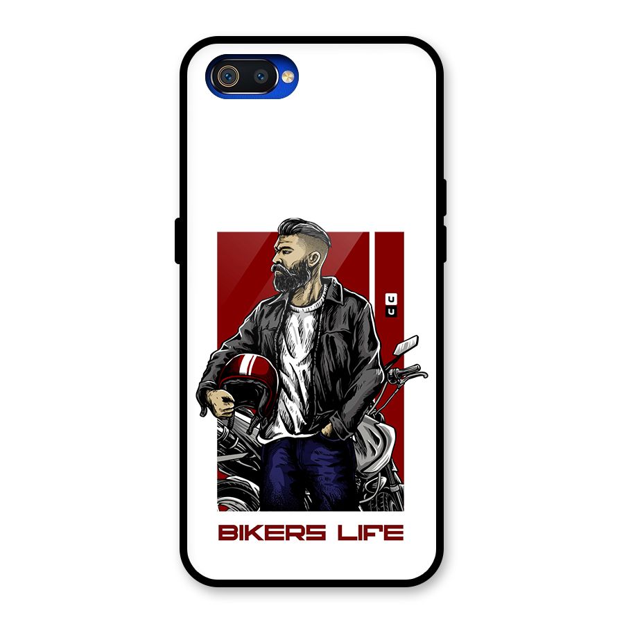 Biker Life Glass Back Case for Realme C2