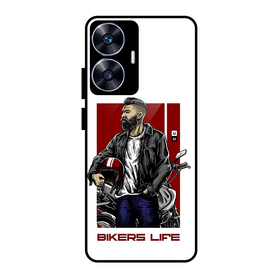 Biker Life Glass Back Case for Realme Narzo N55