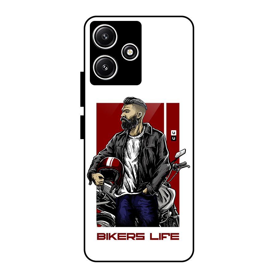 Biker Life Glass Back Case for Redmi 12 5G