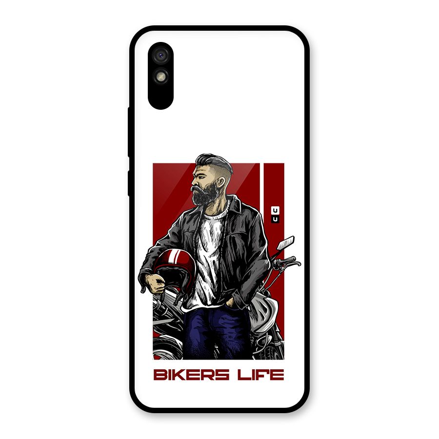 Biker Life Glass Back Case for Redmi 9A