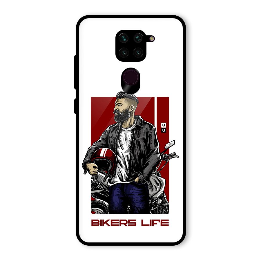 Biker Life Glass Back Case for Redmi Note 9