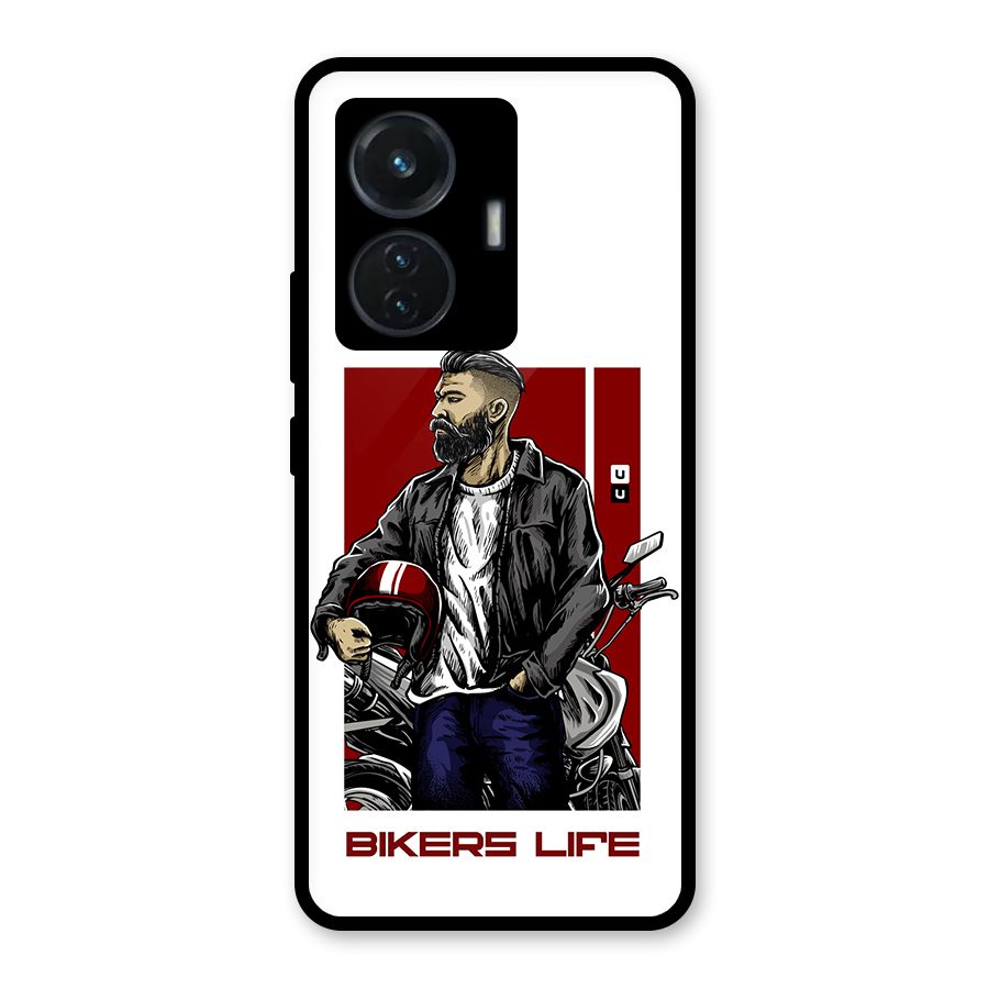 Biker Life Glass Back Case for Vivo T1 44W