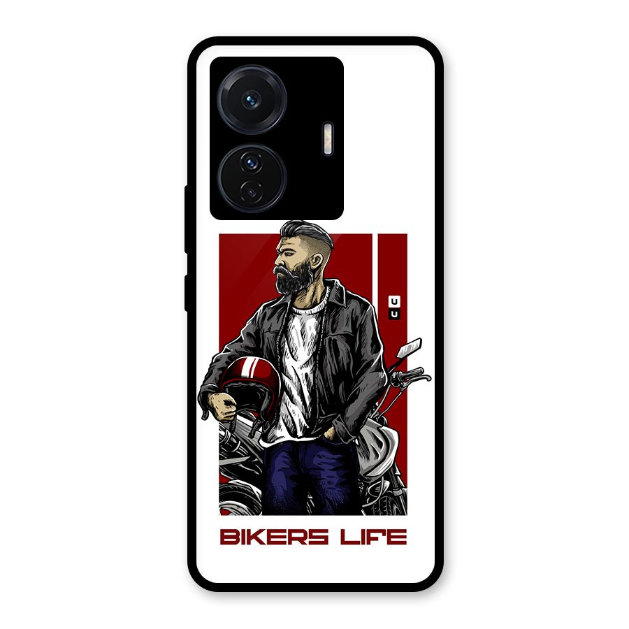 Biker Life Glass Back Case for Vivo T1 Pro