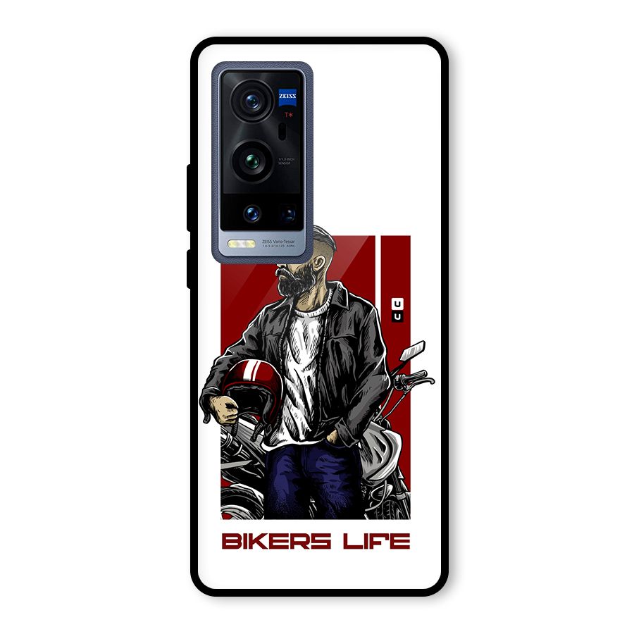 Biker Life Glass Back Case for Vivo X60 Pro Plus